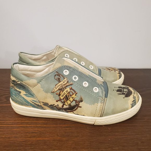 Dogo Lost at Sea Vegan Leather Kids Sneakers Shoes Size 33 (US 2) Made in Turkey - Picture 4 of 11
